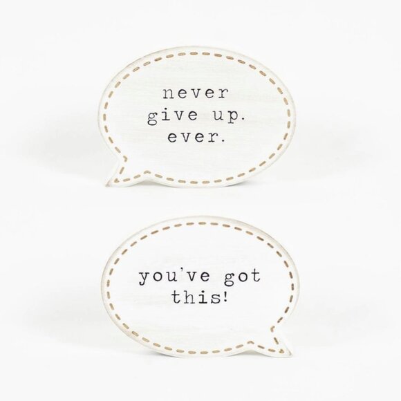 ($6) Speech Bubble Decor - Never Give Up - Picture 1 of 1
